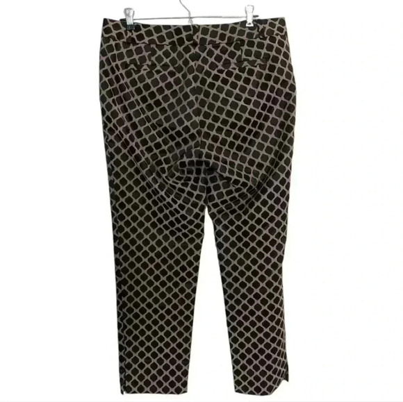 Banana Republic Camden-Fit Jacquard Ankle Pant Beige Black Straight Women's 10 - Picture 4 of 12